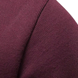 เสื้อสเวตเตอร์ไหมพรมคอสูงสีแดงเบอร์กันดี แขนยาว ปลายแขนจั๊มพ์ สำหรับผู้ชาย เหมาะสำหรับฤดูใบไม้ร่วงและฤดูหนาว ขายส่ง - Product Image 6