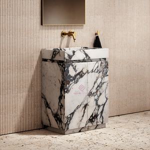 Calacatta Viola Marbre <span class=keywords><strong>Salle</strong></span> <span class=keywords><strong>De</strong></span> Bains Vanité <span class=keywords><strong>De</strong></span> Luxe Moderne Évier Cabinet Avec Tiroirs Élégant Lavabo En Pierre - Product Image 1