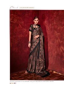 เสื้อซารีซาตินแบบบอลลีวู้ดหนักและสวยสไตล์โมเดิร์นอินเทรนด์พิมพ์ลายจากผู้ผลิตจาก surat - Product Image 2