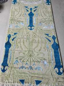 3x30 Feet Large <b>Runner</b> Carpet Blue Brown Wool Custom <b>Runner</b> <b>Door</b> <b>Mat</b> Turkish Carpet Living Room Available All Sizes 3x18 - Product Image 3