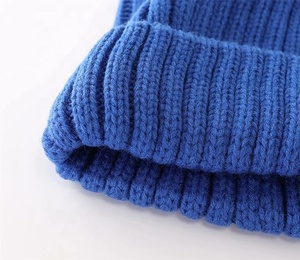 Gorro de Punto Azul Sólido 100% Acrílico, Tejido a Mano, Invierno, Unisex, Casual, para Adultos, 58-60CM, para Exteriores, 2027 - Product Image 5