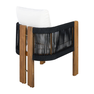 Ensemble de salle à manger Kinan en teck massif de haute qualité avec cordes tressées et coussins résistants à l'eau pour usage extérieur - Product Image 4