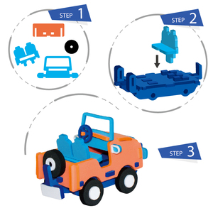 ของเล่นพลาสติก DIY ตัวต่อรถ ของเล่นเสริมพัฒนาการสำหรับเด็กอายุ 5-7 ปี ประกอบได้ เคลื่อนย้ายได้ ใช้เวลาประกอบน้อยกว่า 3 ชั่วโมง เหมาะสำหรับเด็กทุกเพศ ตัวต่อ 3 มิติ - Product Image 1
