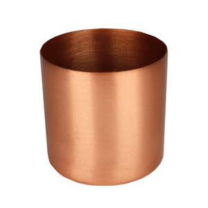 Pot à bougie moderne en métal fini cuivre pour décoration d'éclairage de table de maison et de mariage pot à bougie de forme ronde - Product Image 1