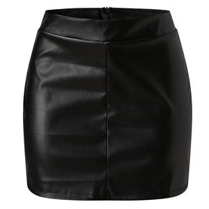 <b>Women's</b> Black-Faux Leather Mini Skirt High Waist Bodycon PU Leather Pencil-Skirt For Office-Party and Casual Wear - Product Image 4