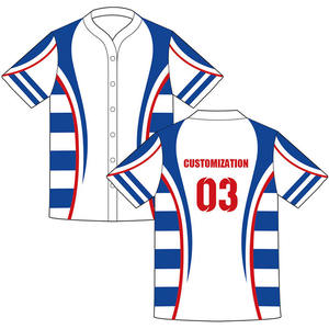 Maillot de baseball pour hommes personnalisé respirant et conception libre brodé en usine avec couleur de sublimation pour les équipes - Product Image 2