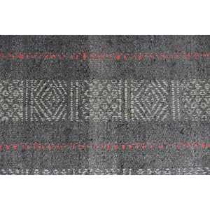 Tapis turc à accents ethniques 2,5 x 6,1 pieds, tapis vintage gris patchwork - Product Image 5