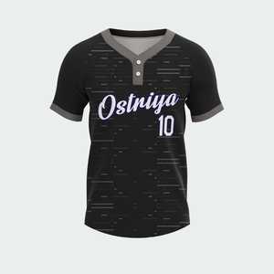 Camiseta de Béisbol de Alta Calidad con Dos Botones, Manga Corta, Cuello en V, 100% Poliéster, Secado Rápido, Transpirable, Diseño Sólido, en Venta - Product Image 4