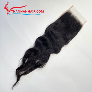 Produit phare : Closure en dentelle HD, cheveux humains vietnamiens, lisses naturels, ondulés naturels, 2x6, 5x5, couleur naturelle - Product Image 3