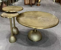 Nouvelle arrivée, table basse traditionnelle en aluminium coulé, hauteur réglable, écologique, multi-usages, meubles de salon