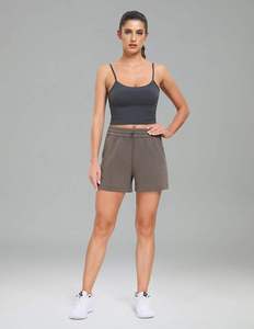 Pantalones cortos de Modal atléticos ultrasuaves de cintura alta para mujer, pantalones de salón informales de verano con bolsillos - Product Image 6