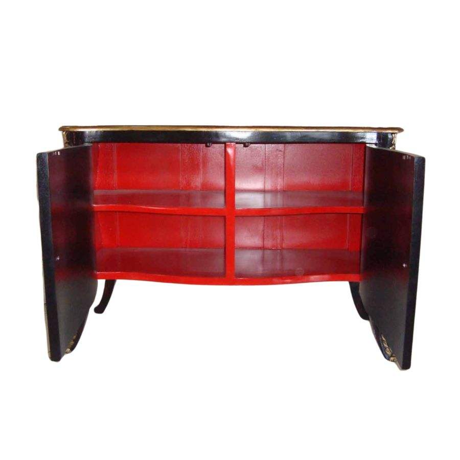 โบราณสีดำ + ทอง + สีแดงทาสีภายใน