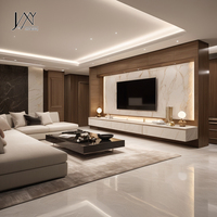 Meuble TV de luxe en mélamine sans peinture, sur mesure, avec rangement, pour salon d'appartement moderne