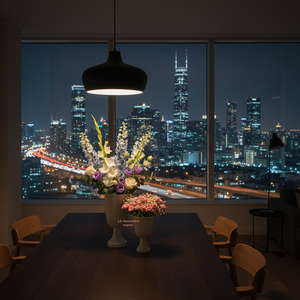 Vase Trompette Moderne Minimaliste Blanc Mat en Acier Inoxydable, Grand et Petit, pour Table, Pots de Fleurs Faits Main pour Mariages et Fêtes - Product Image 3