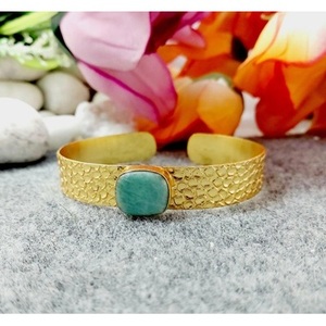 Pulseras de Amazonita con Baño de Oro en Latón, Accesorio de Moda - Product Image 2