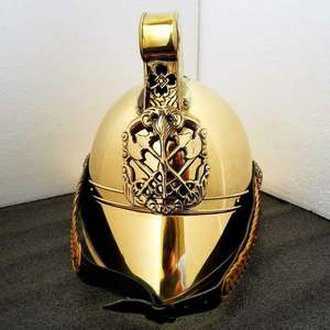 Casco de Bombero de Latón de la Época Victoriana, Auténtico, de la Brigada de Bomberos Británica, de Calvin Handicrafts - Product Image 1