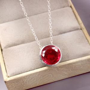 925 Sterling <b>Silver</b> Ruby Brilliant Cut Classic Style Women's Wedding Engagement <b>Charms</b> Third Party Certified Jewelry - Product Image 2