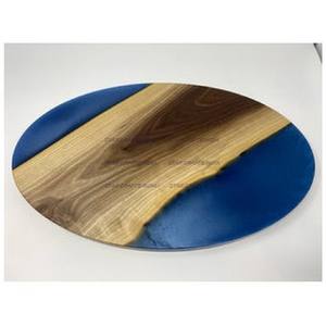 Posavasos únicos de madera de olivo y resina epoxi cuadrados al por mayor posavasos únicos con borde de resina de madera para beber café té - Product Image 2