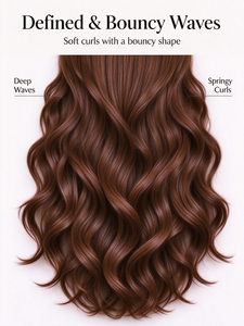 Smooth Silky Long Brown <b>Wavy</b> Human Hair <b>Wig</b> with Natural Volume - Product Image 3
