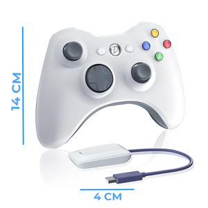 จอยสติ๊กเกมไร้สาย 2.4GHZ แบบบาง สำหรับคอนโทรลเลอร์ Xbox 360 พร้อมอะแดปเตอร์รับสัญญาณ รองรับการเชื่อมต่อแบบมีสายและคุณสมบัติการสั่นสะเทือน - Product Image 4