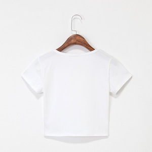 Haute qualité femmes T-shirt col rond manches courtes poids lourd 100% coton impression Logo extérieur T-shirt pour hommes livraison DDP - Product Image 3