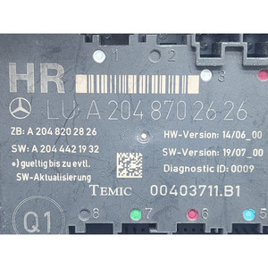 CENTRALINA PUERTA TRASERA DERECHA MERCEDES Clase C Sedán W204 A2048702626 651911 (07>) - Product Image 3