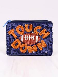 Pochette de sport personnalisée avec fermeture éclair, logo d'équipe universitaire, perles de verre, chaîne, structure robuste et légère, fabrication artisanale, écologique - Product Image 4