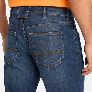 กางเกงทรงแบ็กกี้ของผู้ชายกางเกงทรงหลวมผ้าเดนิมน้ำหนักเบาฟอกดำพิมพ์โลโก้ได้ตามต้องการ - Product Image 5