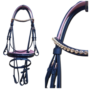 Équipement en cuir équin de qualité supérieure pour chevaux Snaffle Jumping Braided Bridle Browbands and Noseband Horse Products équestre - Product Image 4