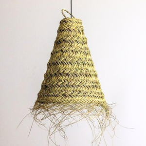 Lámpara colgante tejida de algas marinas francesas tradicionales minimalistas, accesorio de iluminación de suspensión de pantalla, tamaño personalizado, café para el hogar - Product Image 2