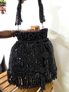 Elegant Bridal Clutch <b>Bag</b> with Beads and Stone Embroidery Flap Purse for Wedding Use from India - Product Image 2