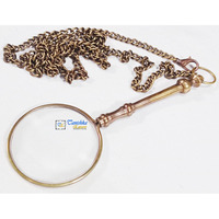 Loupe de lecture portative moderne en laiton antique, pendentif porte-clés, objet de collection, artisanat en métal électroplaqué fait main Tanishka