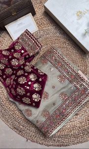 La mayoría de las ventas elegante indio Bollywood elegante Saree Tissu Orgenza tela de seda exclusiva blusa Sari elegante Ropa Étnica de lujo - Product Image 5