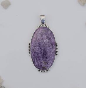 925 sello mejor calidad regalo de boda colgante joyería 925 plata esterlina sólida hecha a mano piedra preciosa Charoite Spinner colgante joyería - Product Image 2