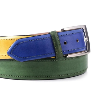 Cinturón de cuero de vaca de longitud personalizada de lujo italiano con hebilla de aleación de acero Galvaine Nuevo diseño de alta moda - Product Image 1