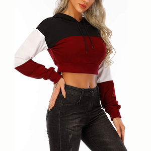 Haut court décontracté à capuche pour femme, sweat-shirt court sexy en coton, pull à manches longues, streetwear, vêtements de mode - Product Image 2