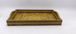 Plateau de service en bois Plateau de service décoratif pour petit déjeuner au lit, déjeuner, plateau de serveur de dîner - Product Image 4