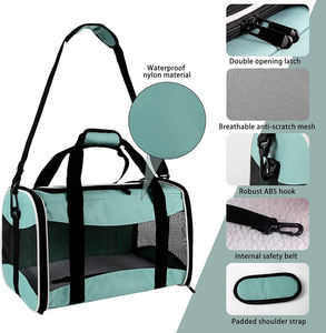 Bolsa de Transporte para Gatos con Almohadilla de Felpa Extraíble, Aprobada por Aerolíneas, Jaula de Transporte Transpirable para Mascotas, para Gatos y Perros Pequeños y Medianos - Product Image 3