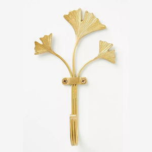 Crochet mural en aluminium, métal, laiton antique, feuille de bananier pour salle de bain, cuisine et décoration - Product Image 3