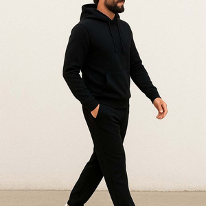 Survêtement d'hiver pour homme, grande taille, à capuche, uni, personnalisable - 100% coton, uniforme de sport, fabricant de commandes en gros OEM/ODM - Product Image 6