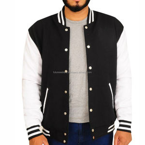 Chaquetas con letras de béisbol de chenilla bordadas de lana con logotipo personalizado para hombre, chaqueta universitaria de manga de cuero en blanco Vintage para hombre - Product Image 4