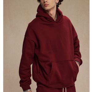 เสื้อฮู้ดแฟชั่นสำหรับผู้ชายปักลาย450GSM หรูหราผ้าพัฟฟ์ฝรั่งเศสเทอร์รี่เสื้อครอปแบบไขว้ออกแบบได้ตามต้องการ - Product Image 2