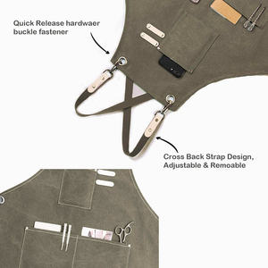 Delantal de peluquero de cuero PU personalizado cómodo para mujeres y hombres para carniceros personal de cocina de Standard International - Product Image 5