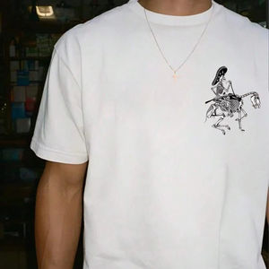 เสื้อยืดพิมพ์ลายวินเทจซักกรด/ซักแล้วทำจากผ้าฝ้ายเนื้อนุ่ม100% จากปากีสถาน - Product Image 6