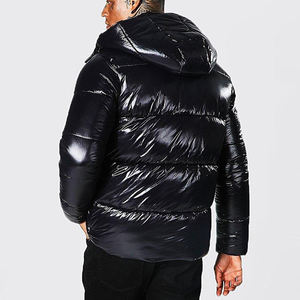 Chaqueta de Plumón Ligera de Moda para Invierno 2026, Abrigo Grueso Brillante con Burbujas, Logotipo Personalizado, Negro Liso de Lujo con Cierre - Product Image 5