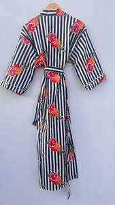 Kimono Floral de Algodón con Estampado de Margarita, Bata de Baño Ligera, Natural, Lavable, Boho, Spa, Suave, Ideal para Dormir - Product Image 5