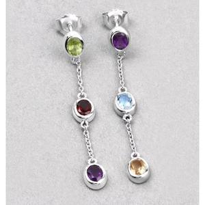 Wholesale Handmade 925 Sterling <b>Silver</b> <b>Earrings</b> Multi Gemstone <b>Drop</b> <b>Earrings</b> for Women Girls Indian Style Christian Jewelry - Product Image 1