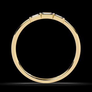 Bague en diamant naturel taille cluster, fine, or jaune et blanc 14 carats, trois pierres, bague de fiançailles, bijoux fins d'Inde - Product Image 6