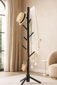 Porte-manteau moderne en métal noir mat, style branche d'arbre, disponible à prix de gros. - Product Image 2