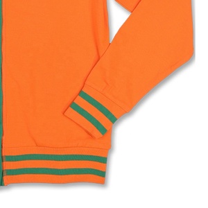 Pulls universitaires unisexes à col en V, cardigans décontractés orange et vert en chenille, pulls de sororités avec logo et boutons - Product Image 3